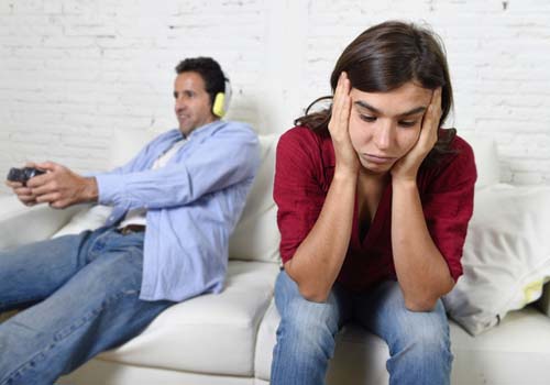 man playing video games