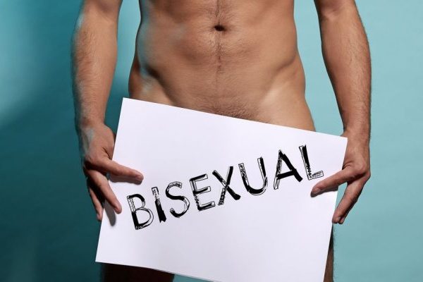 man showing Bisexul card