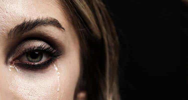 Woman with tears