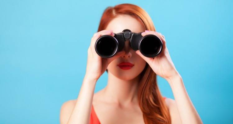 woman with binoculars