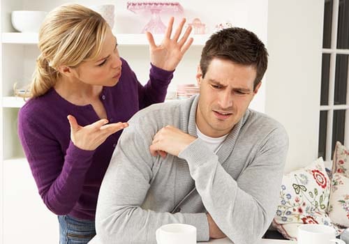Lady fighting with husband