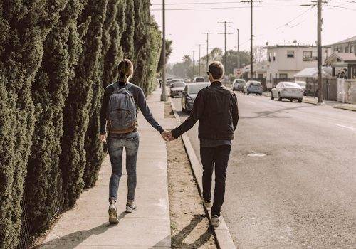 couple walking on the road