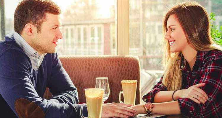 man talking on his first date