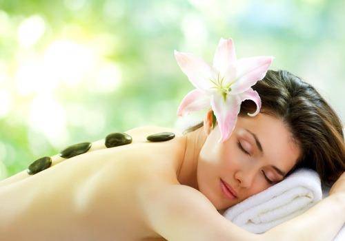 lady enjoying spa