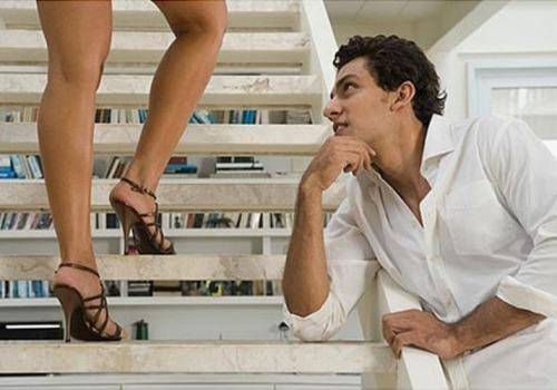 man checking out woman