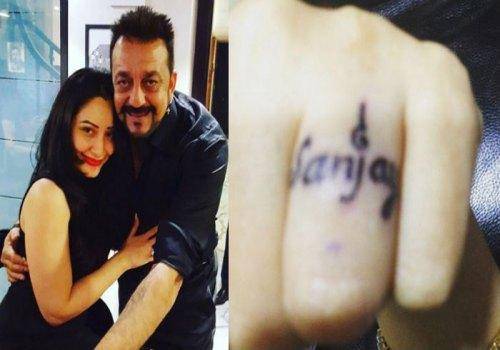 manyata showing sanjay tattoo
