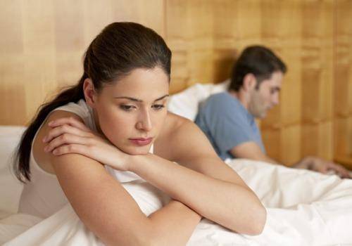 sad woman not talking to man