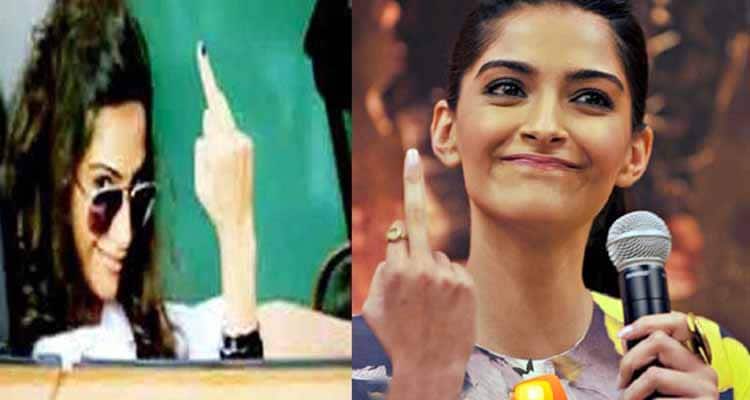 sonam kapoor showing middle finger