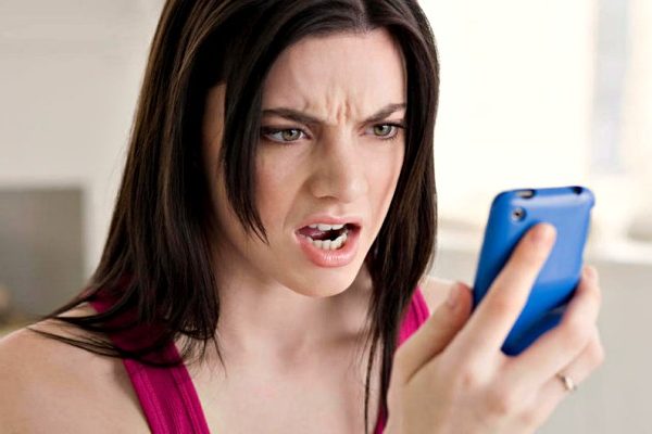 angry woman on phone