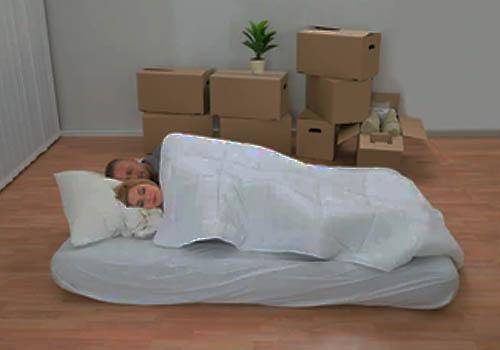 couple sleeping hall