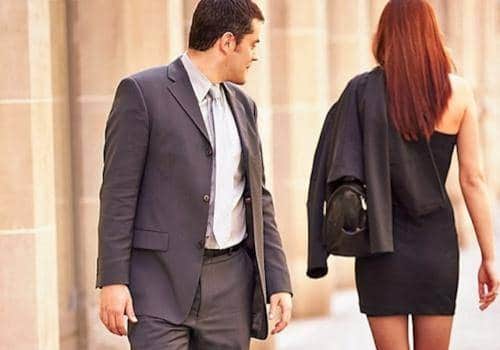 man checking out woman from behind