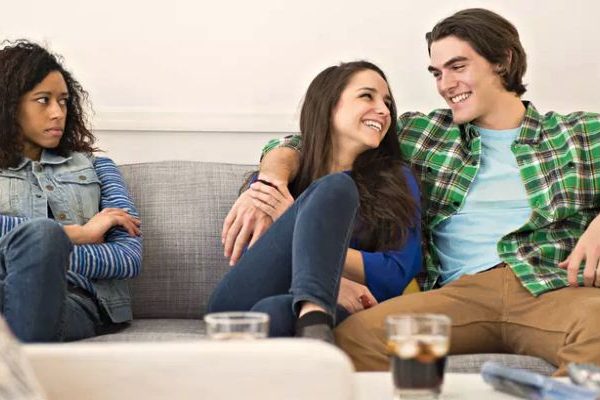 single woman with couple