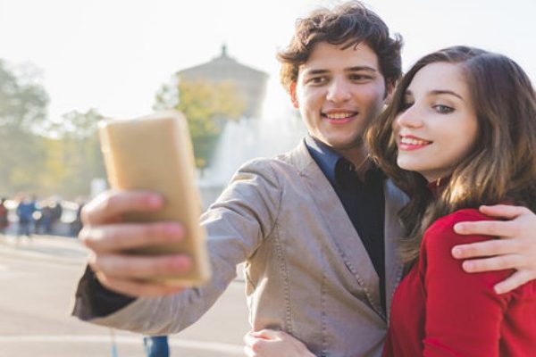 couple taking selfie