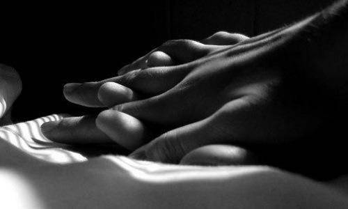 man and woman hands in hand