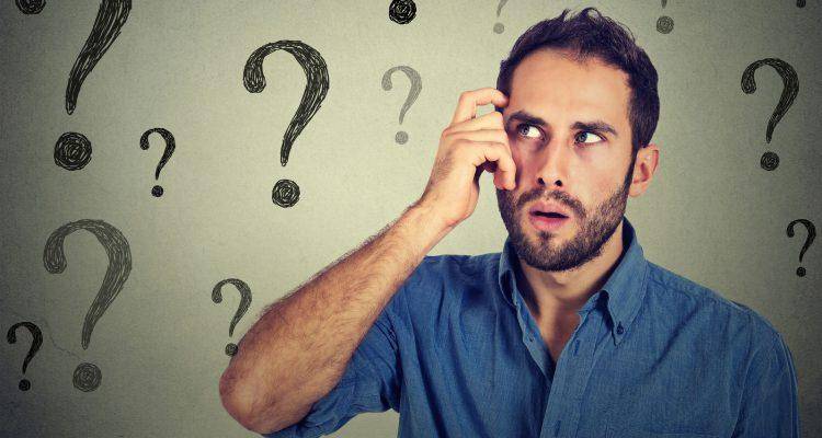 man thinking with question mark