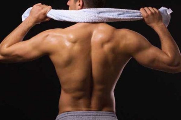 man with bare upper body