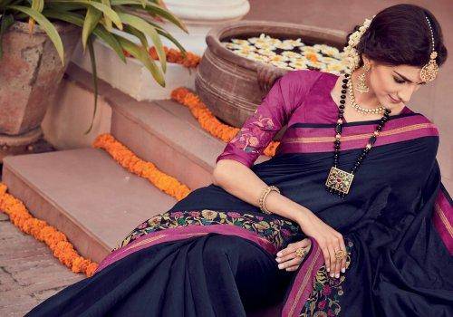 woman wearing Kashmiri silk