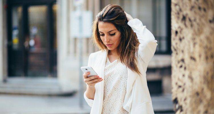 woman with phone