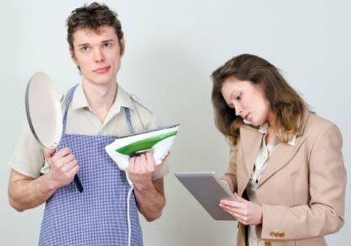 working woman and her husband