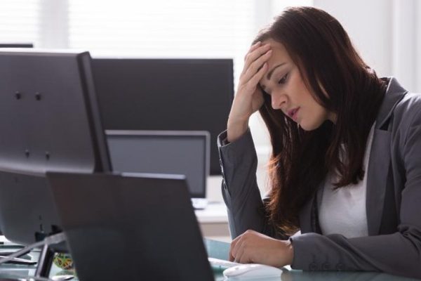 working woman thinking