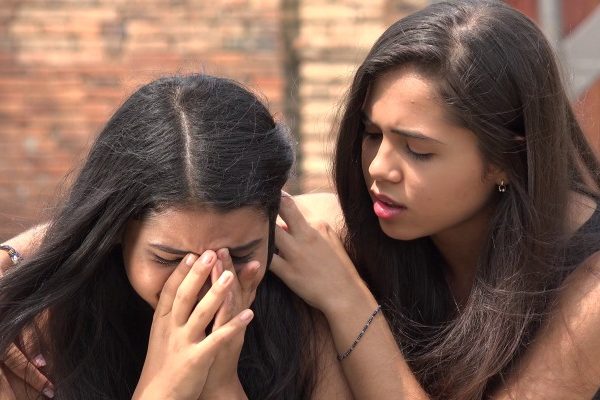 young girl crying