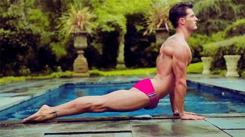 man doing yoga