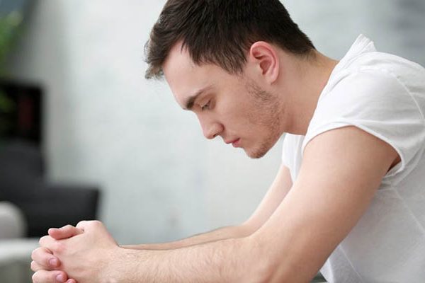 tensed man
