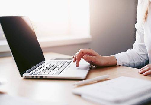 woman working on laptop
