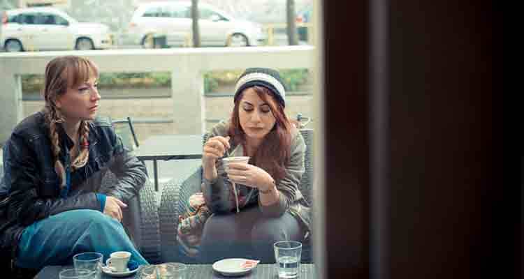 Friends having coffee