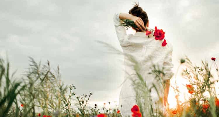 Woman with flower