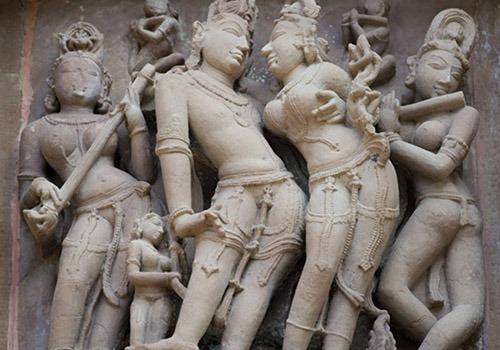 there are temples in india with sculptures posing sexuality