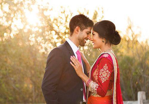newly wed couple in love
