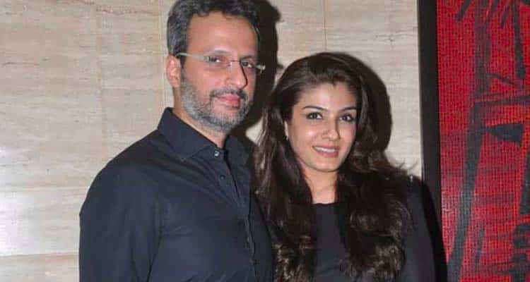 Raveena Tandon with husband 