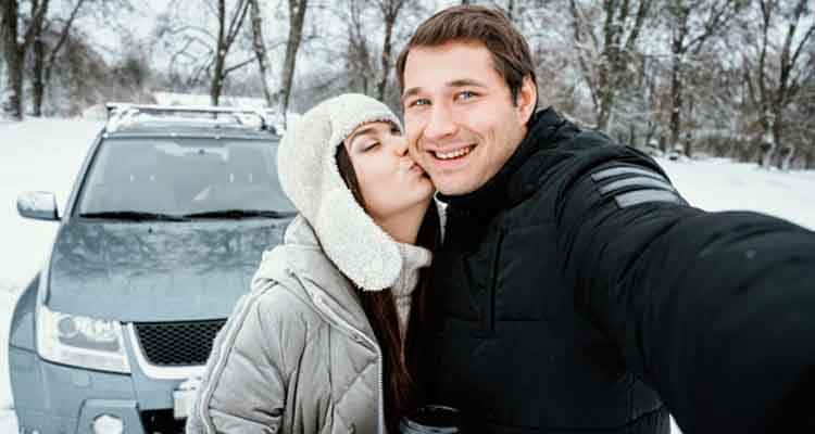 couple taking selfie for craziness