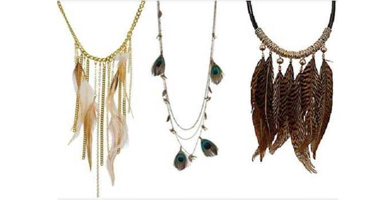 Feather necklaces