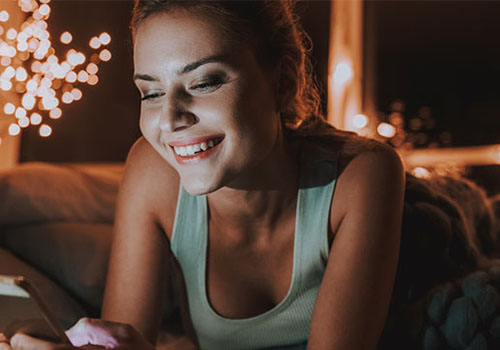 She texts him late at night