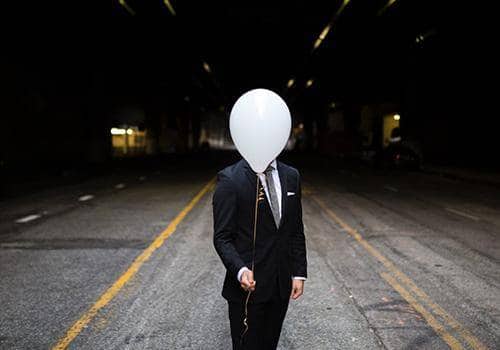 man with balloon