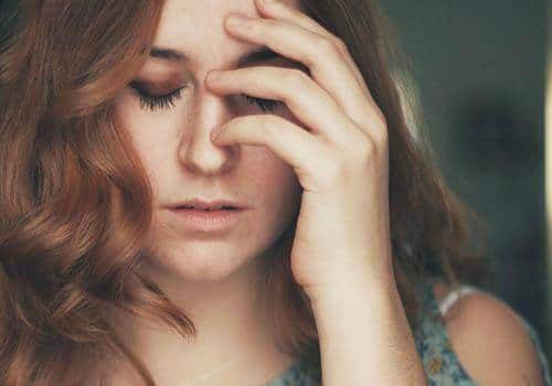 sad and disturb woman