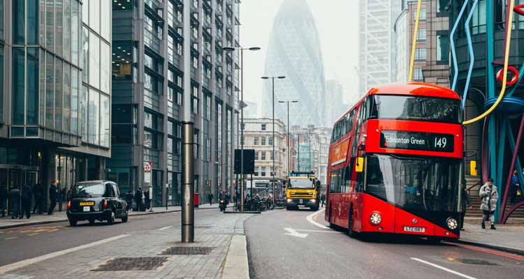 Bus arriving at the bus stop