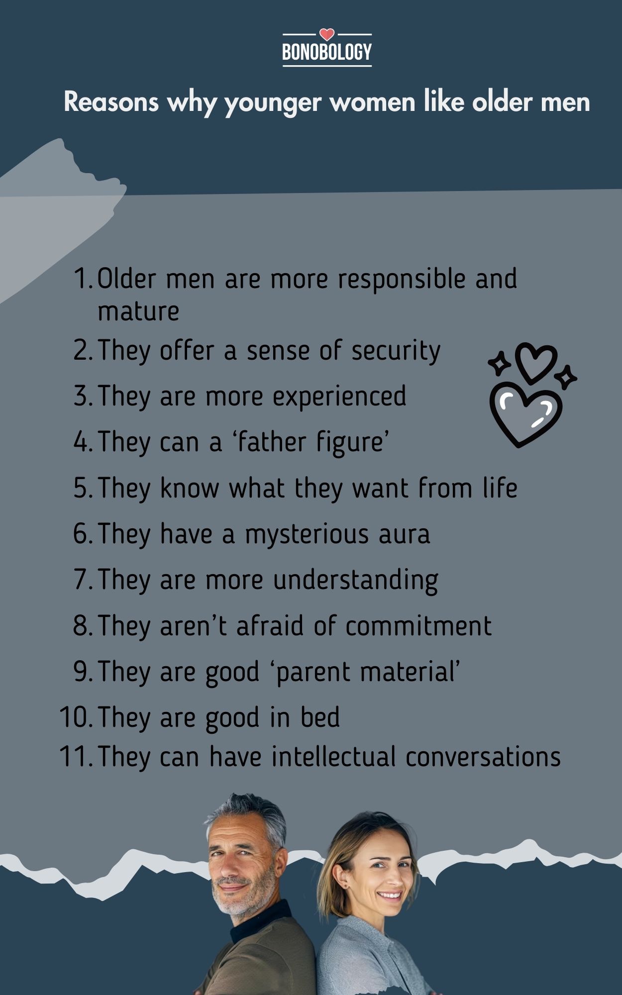 Gründe, warum jüngere Frauen ältere Männer mögen