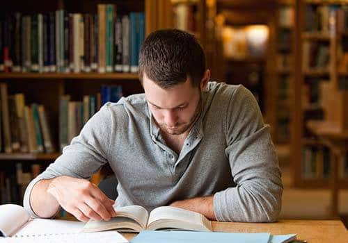 man studing