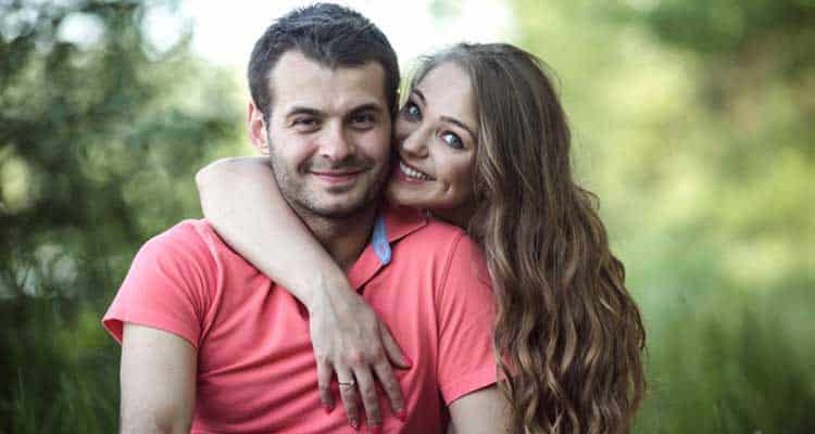 Happy couple with each other
