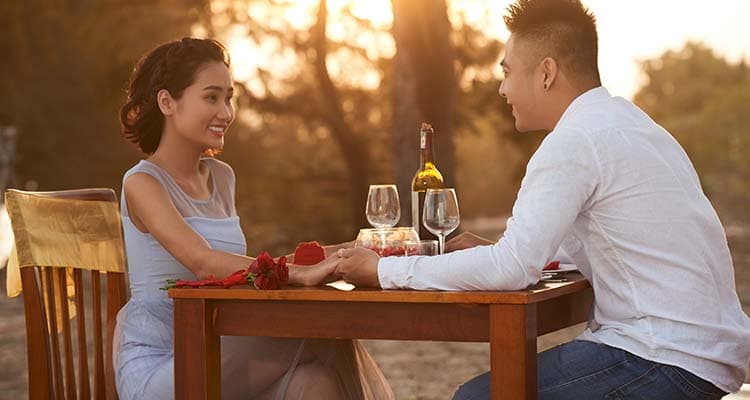 Going on a romantic date to build on the intimacy