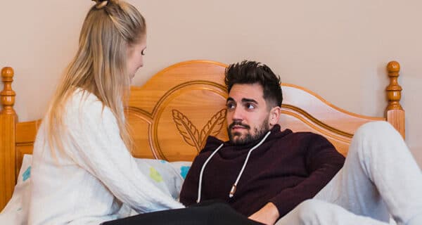 Couple on a bed