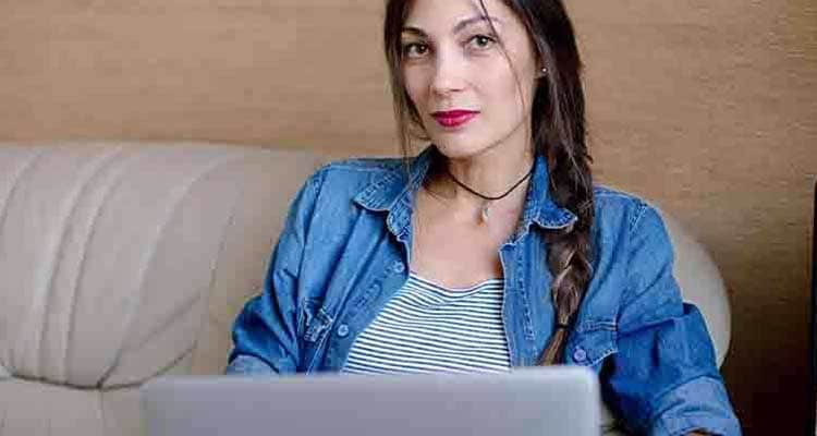 Girl with her laptop