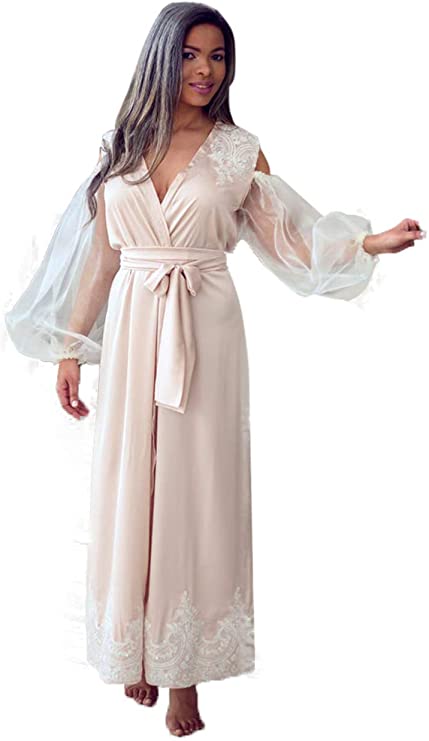 puff sleeved satin robe