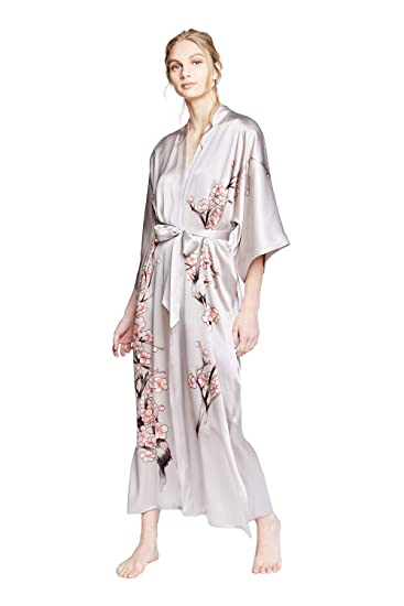 Women Robe. Silk Kimono Jacket Vintage Silk Robe Asymmetrical Silk Kimono Robe