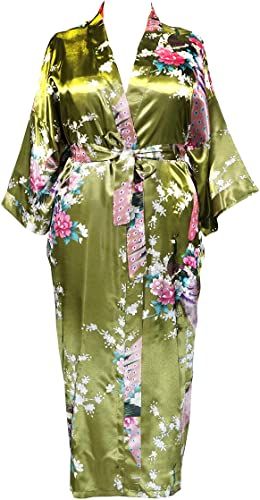 Applesauce Plus Size Satin Kimono Robe