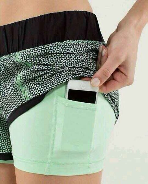 Active Wear Shorts With Cellphone Holder