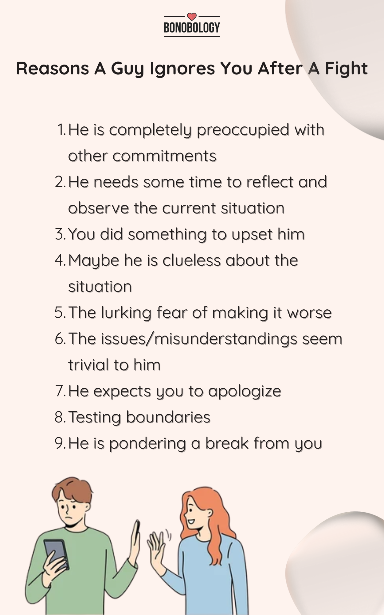 Reasons A Guy Ignores You After A Fight